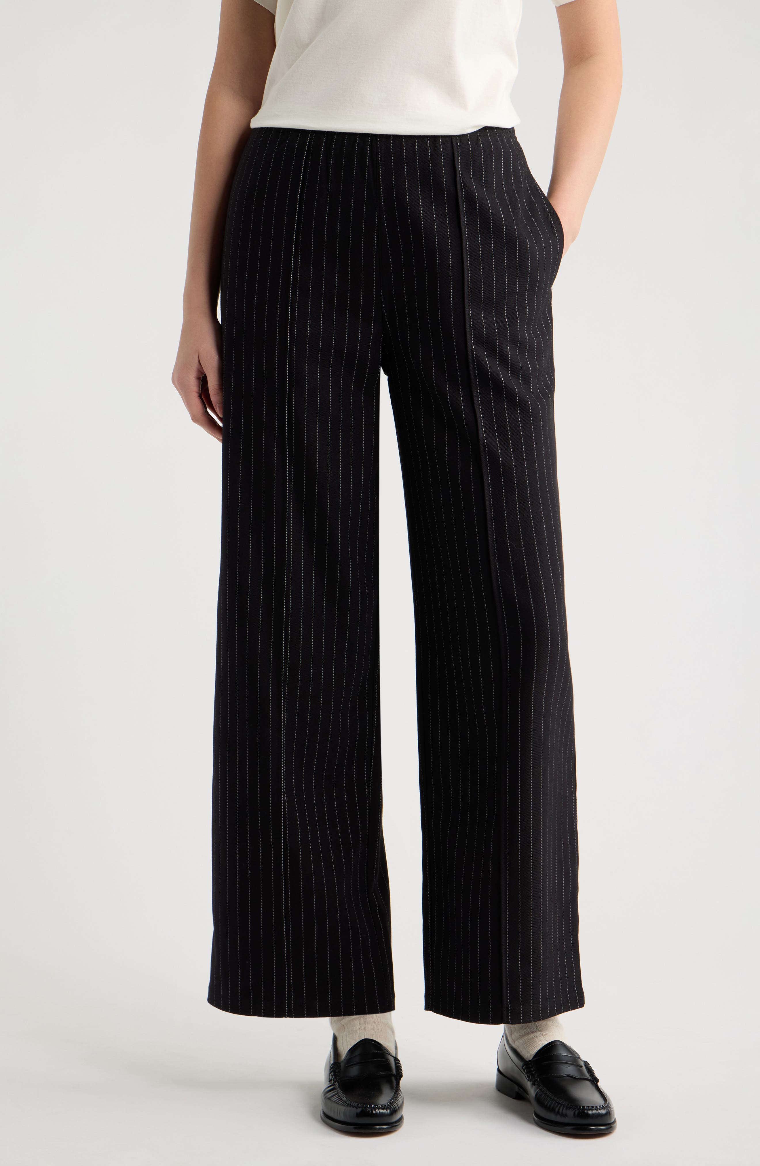 selected BLACK/ CREAM PINSTRIPE