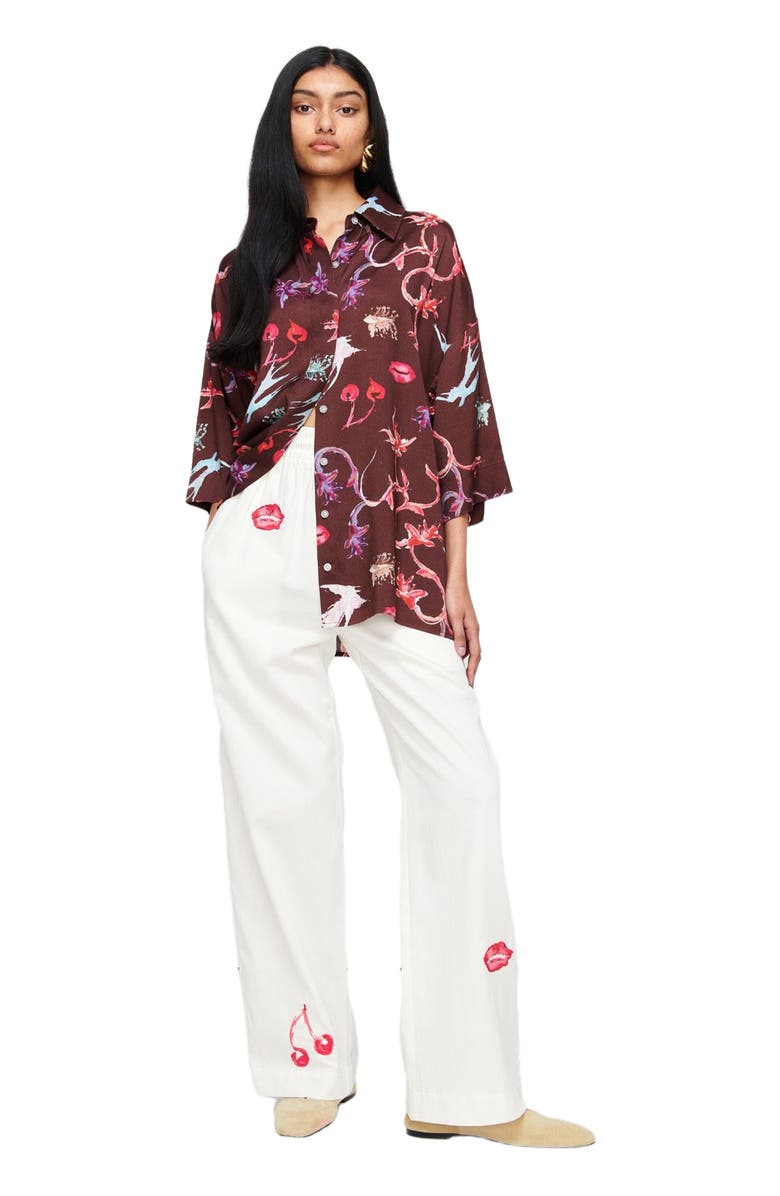 Romy the Brand June Shirt, Alternate, color, Bittersweet Burgundy