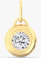 Everlee Golden Domed Round Lab Diamond Charm in 14K