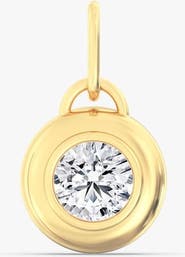 Everlee Golden Domed Round Lab Diamond Charm in 14K
