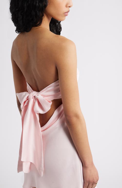Bp. Open Back Strapless Satin Minidress In White
