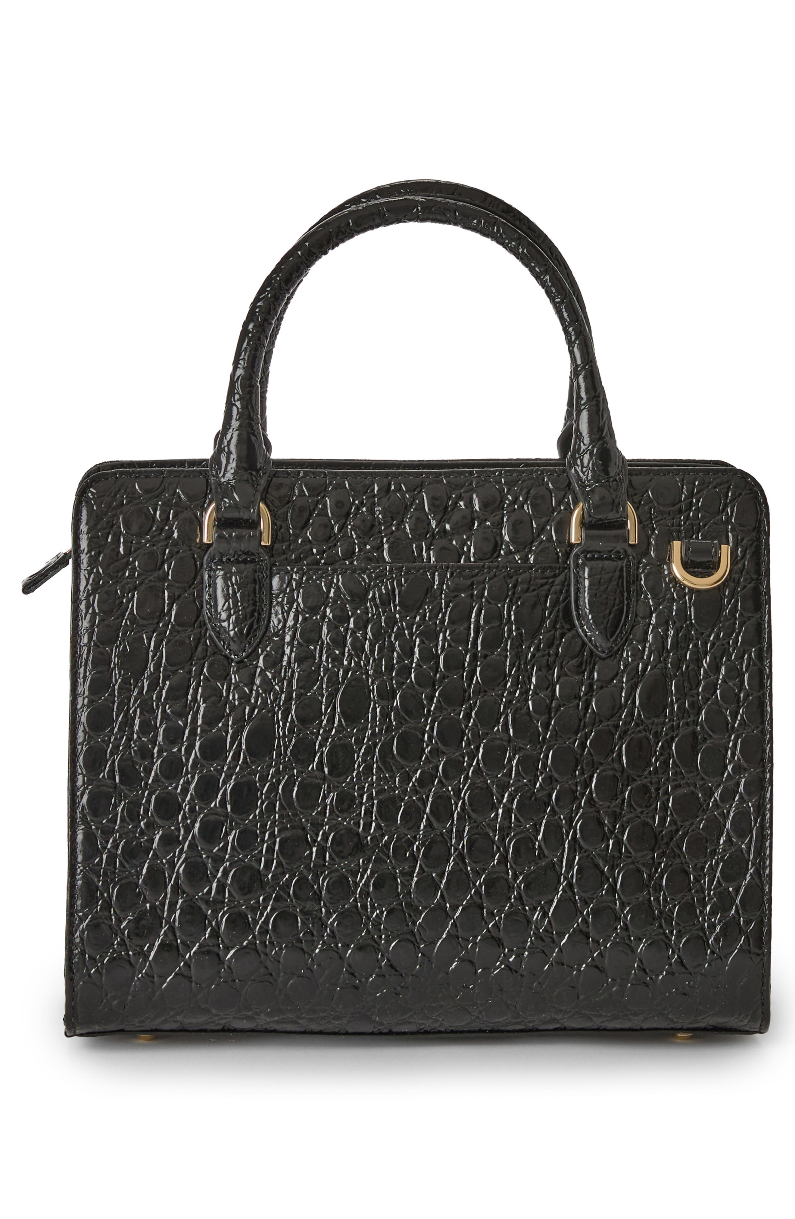Cami Croc Embossed Leather Satchel, Alternate, color, BLACK/ BEIGE MULTI
