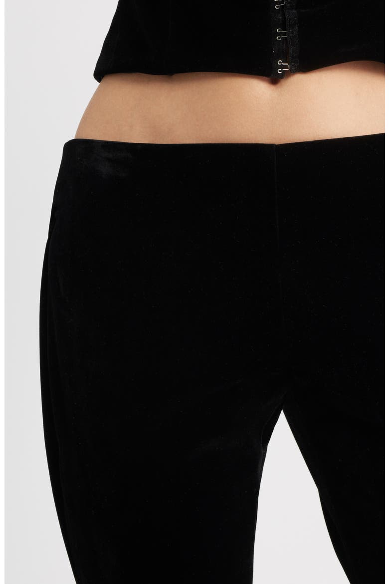 Abby Velveteen Flare Pants, Alternate, color, BLACK