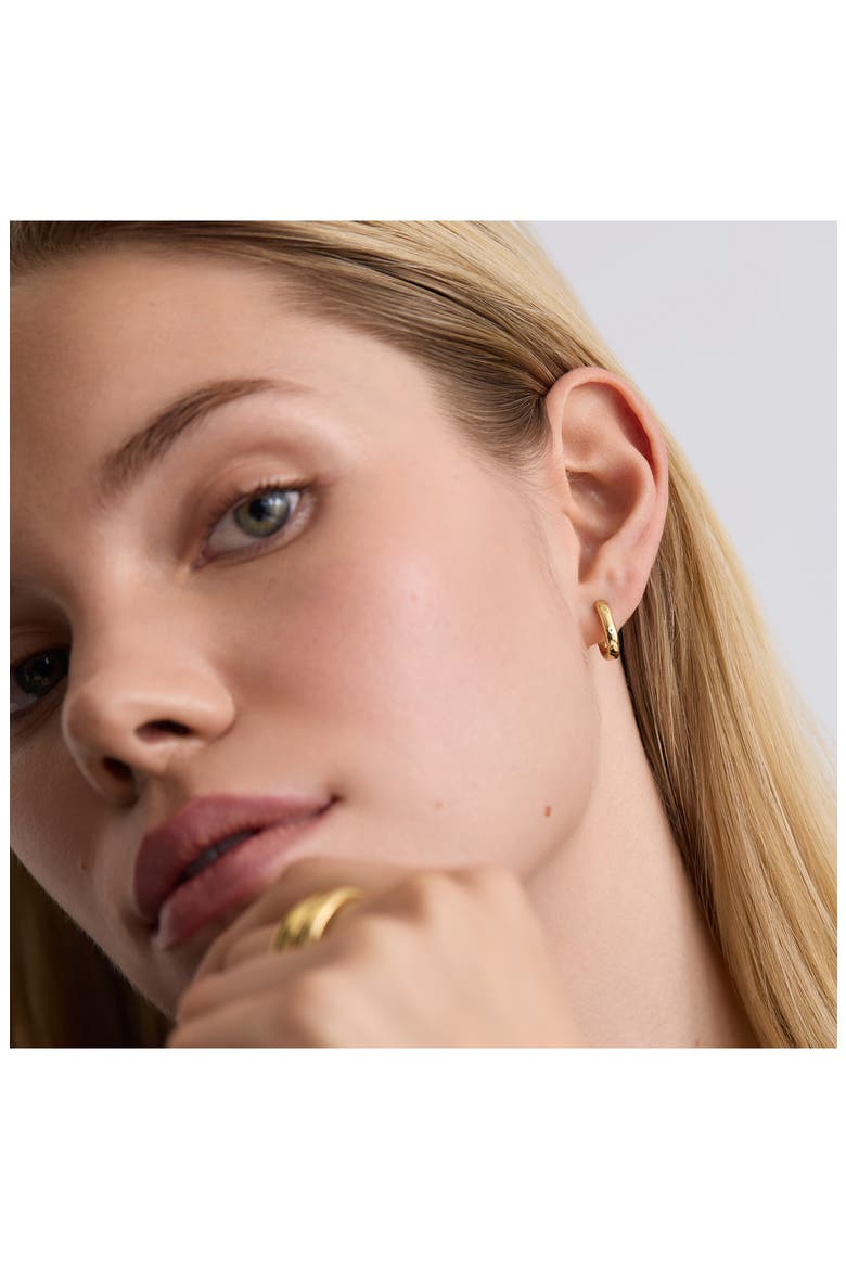 Oval Huggie Hoop Earrings, Alternate, color, GOLD