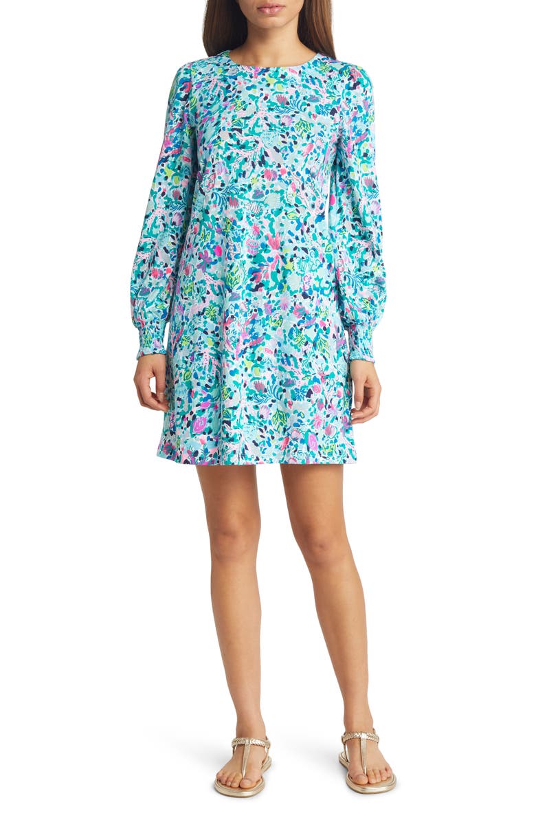 Lilly Pulitzer<sup>®</sup> Diann Floral Long Sleeve Cotton Dress, Main, color,