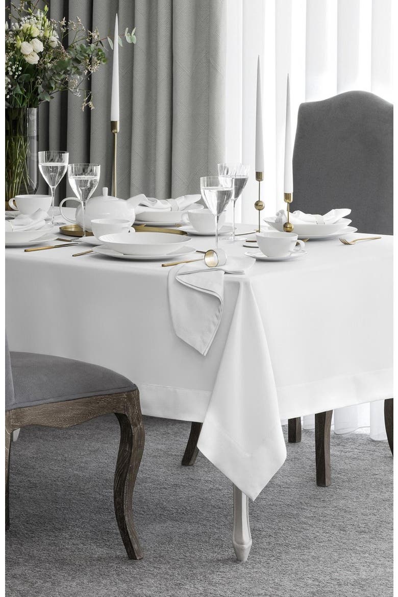 Arrica Tablecloth, Alternate, color, White