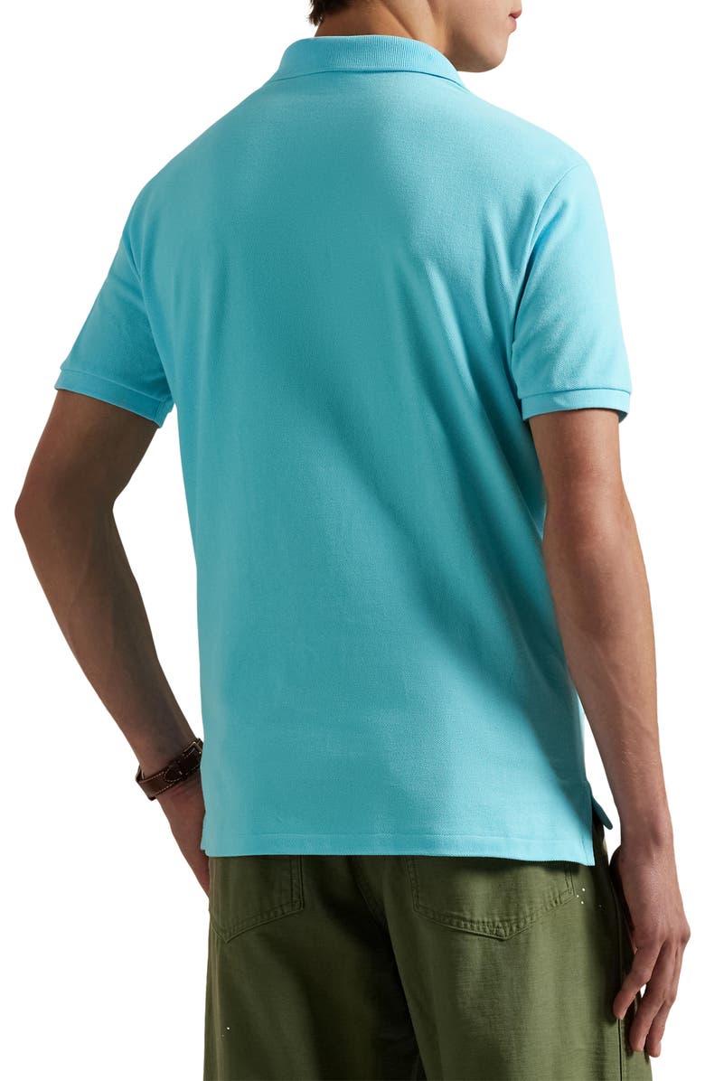 Polo Ralph Lauren The Iconic Solid Aqua Cotton Piqué Polo, Alternate, color, 