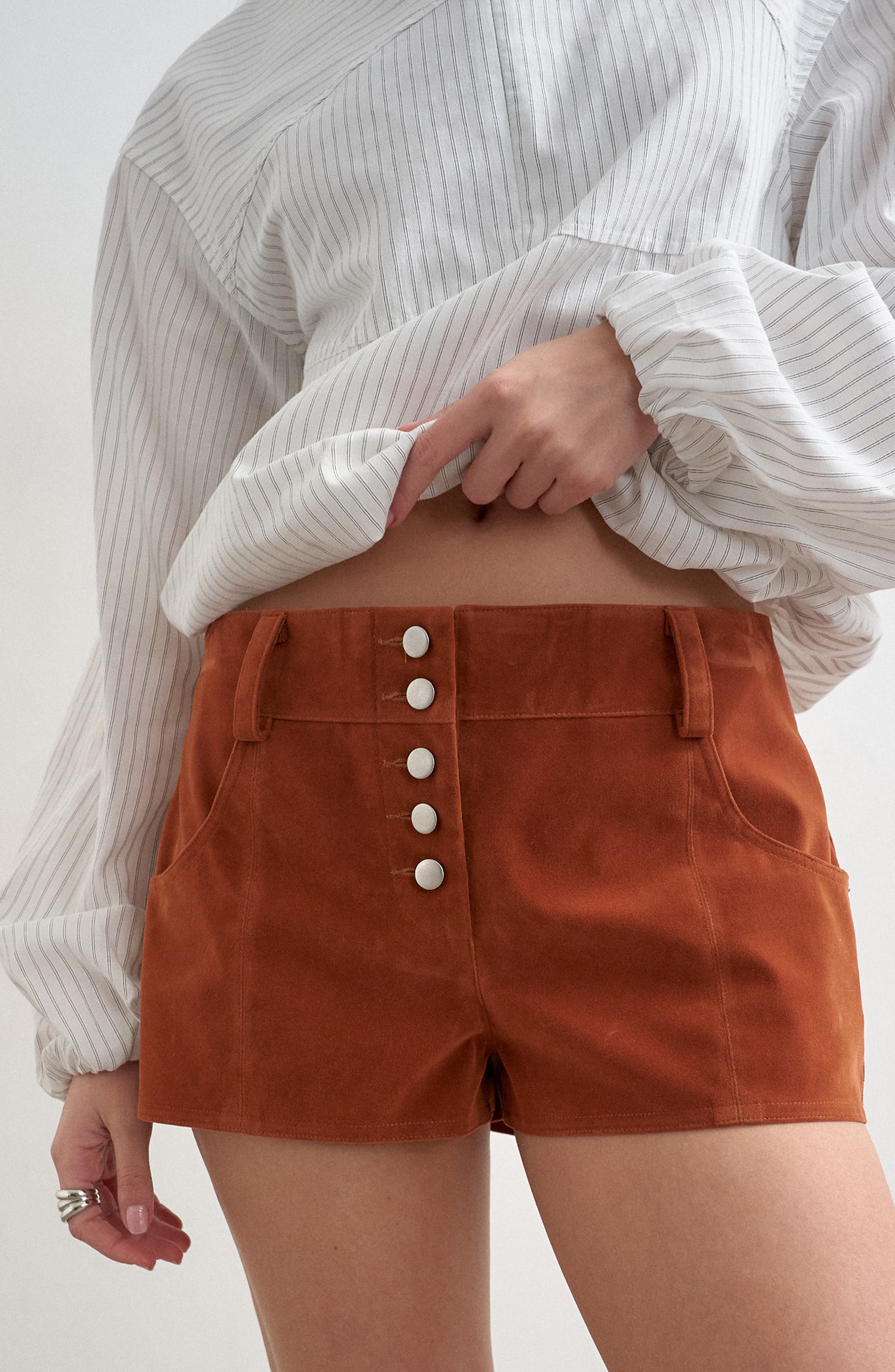 Topshop Faux Suede Micro Shorts (Women) | Nordstromrack