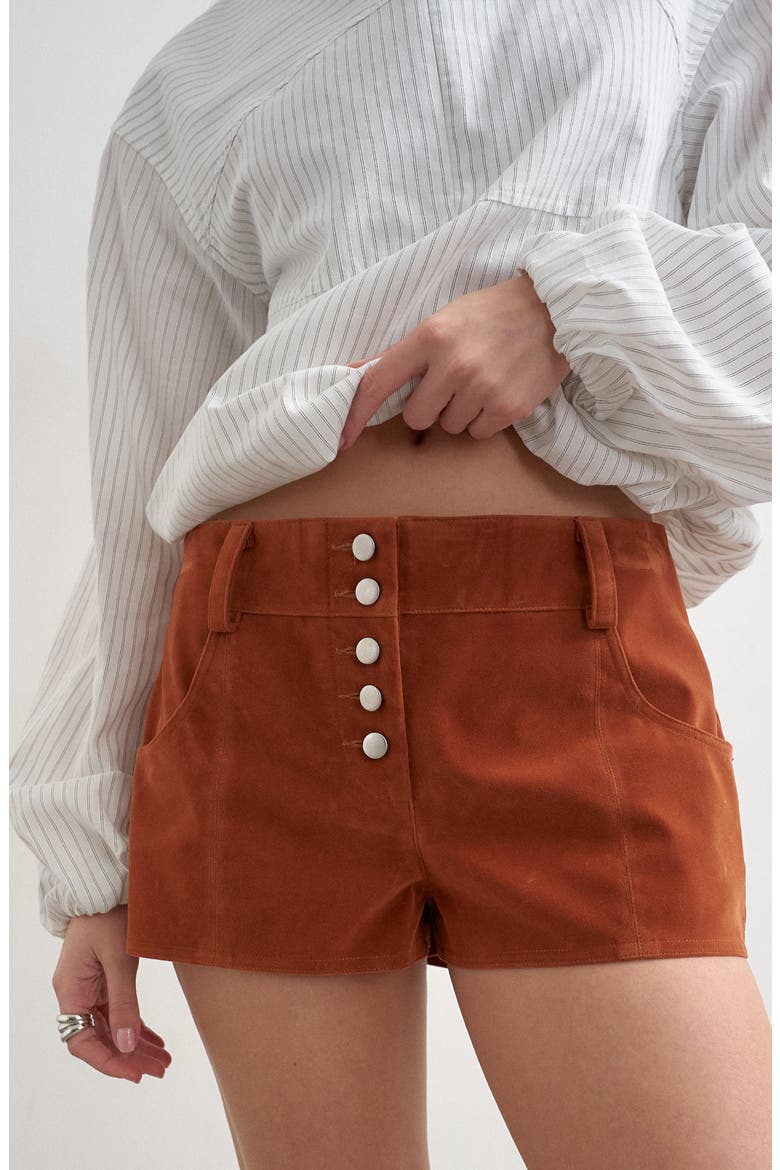 Faux Suede Micro Shorts, Alternate, color, TAN