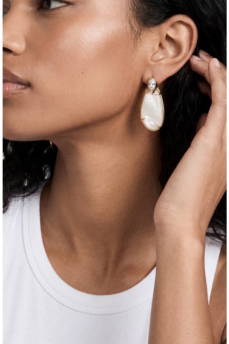 Majestic Stone Drop Earrings, Alternate, color, BONE