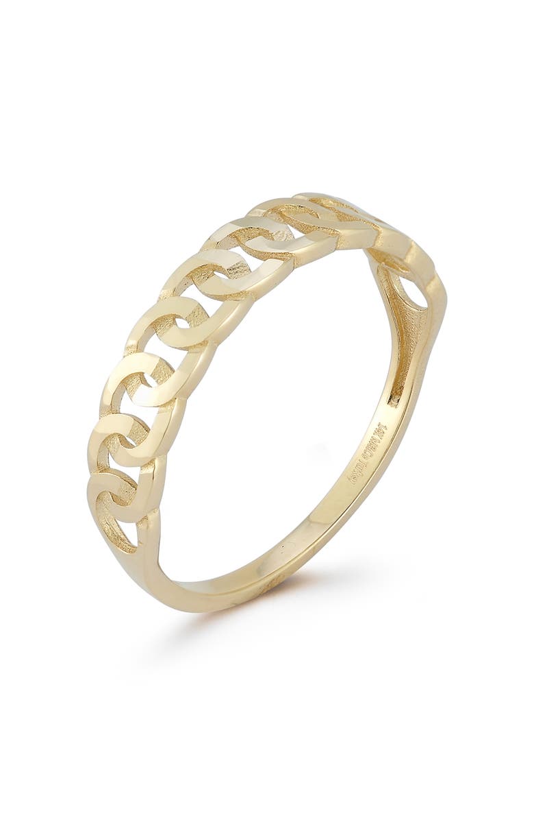 Ember Fine Jewelry Curb Link Band Ring, Alternate, color, Gold