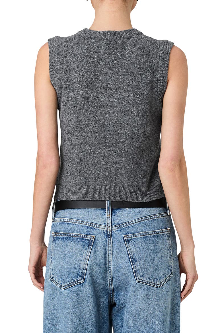 Aleyna Contrast Button Sweater Tank, Alternate, color, STONE HEATHER GREY