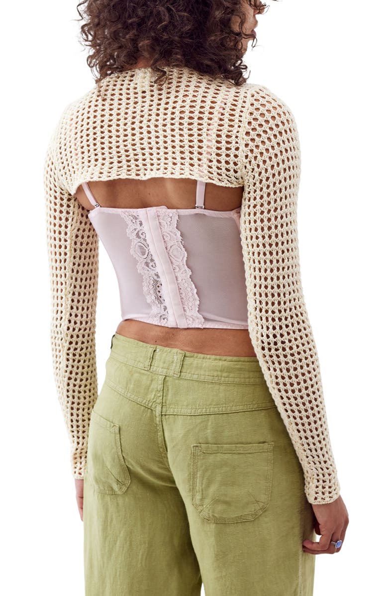 BDG Urban Outfitters Lattic Shrug, Alternate, color, Ecru