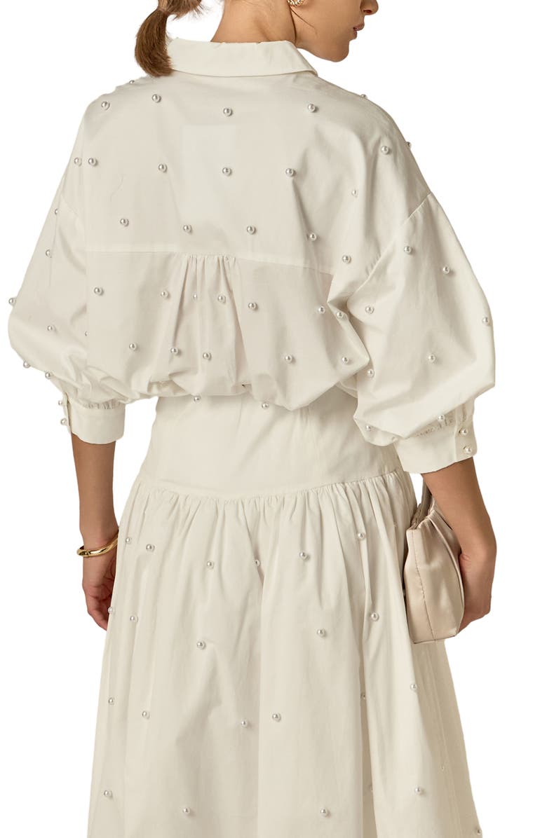 English Factory Pearly Shirt, Alternate, color, White