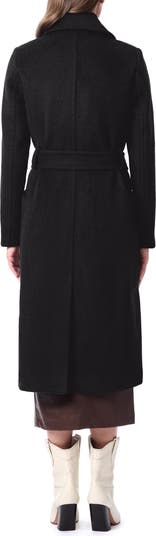 Belted Wool Blend Longline Coat