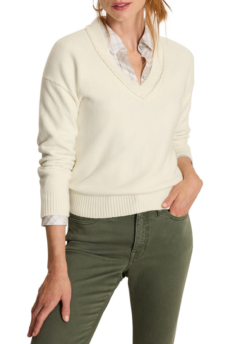 Cloud Bay V-Neck Sweater, Main, color, COCONUT