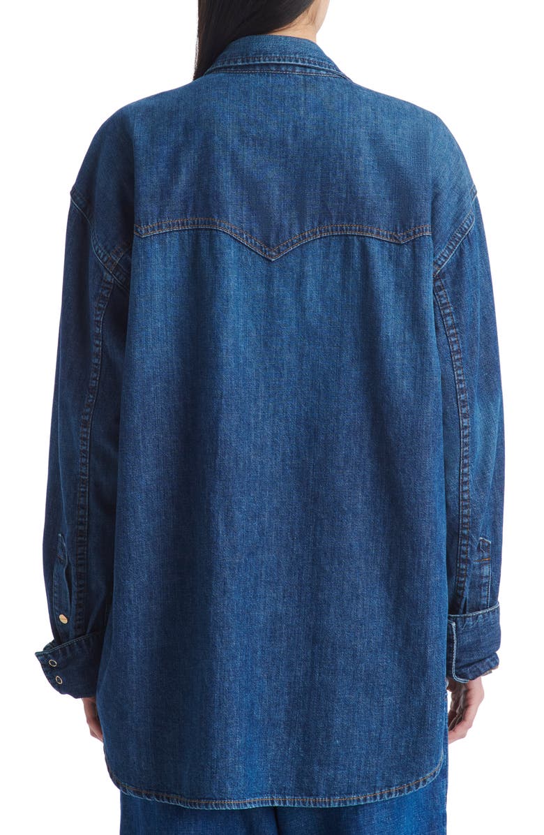 TWP Supersize Rancher Snap Front Denim Shirt, Alternate, color, 