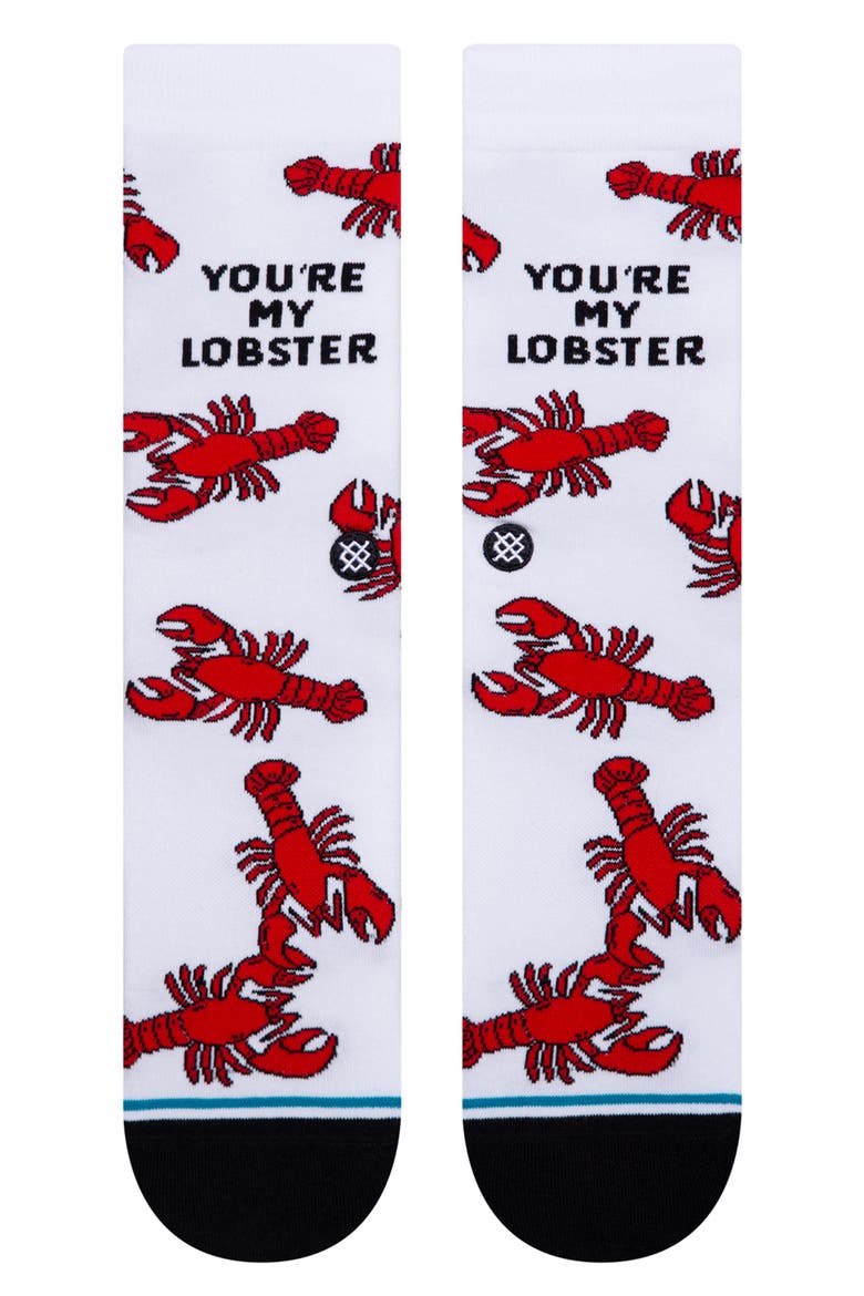 You're My Lobster Socks, Alternate, color, WHITE