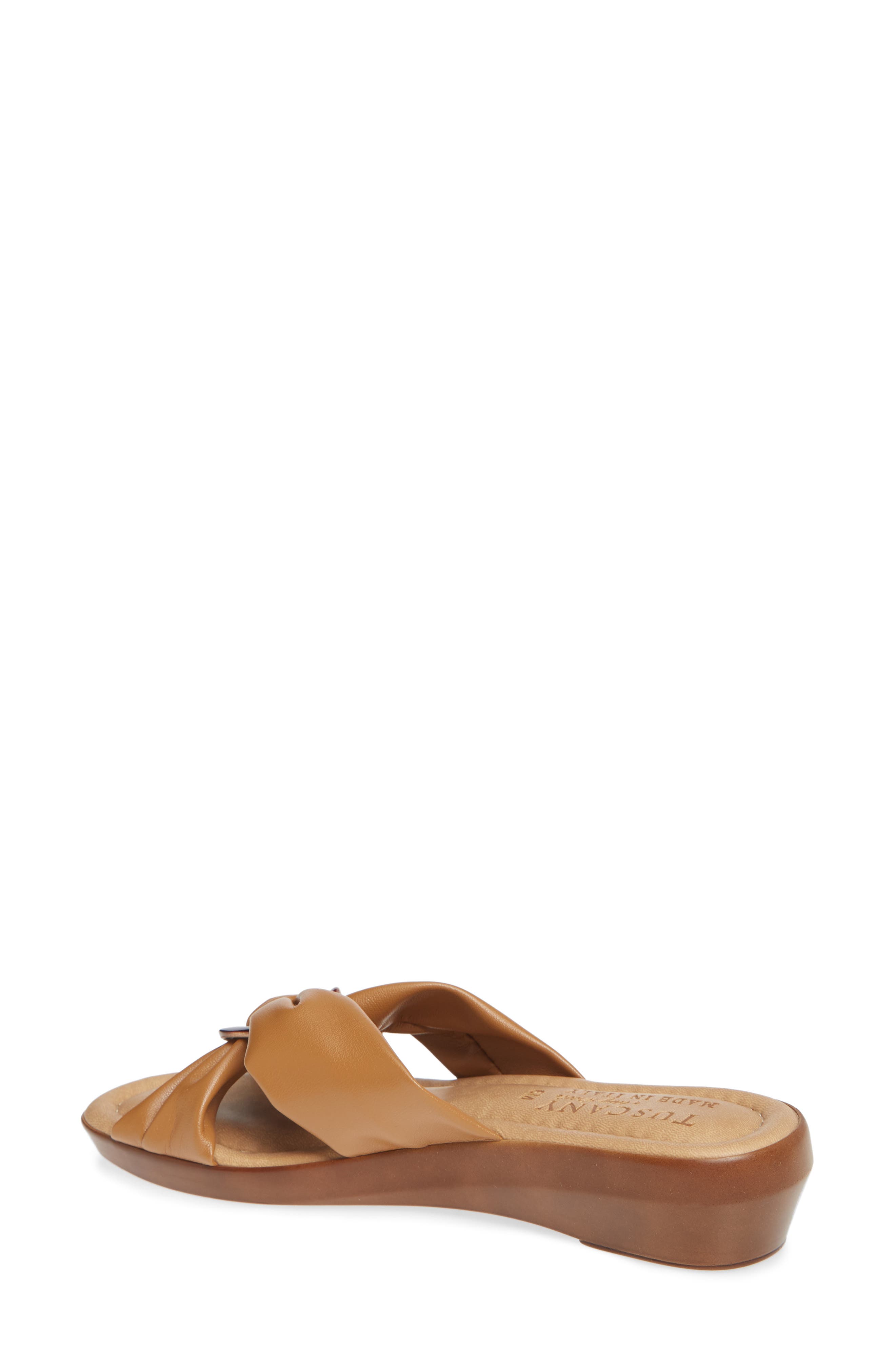 Cella Wedge Slide Sandal, Alternate, color, TAN FAUX LEATHER