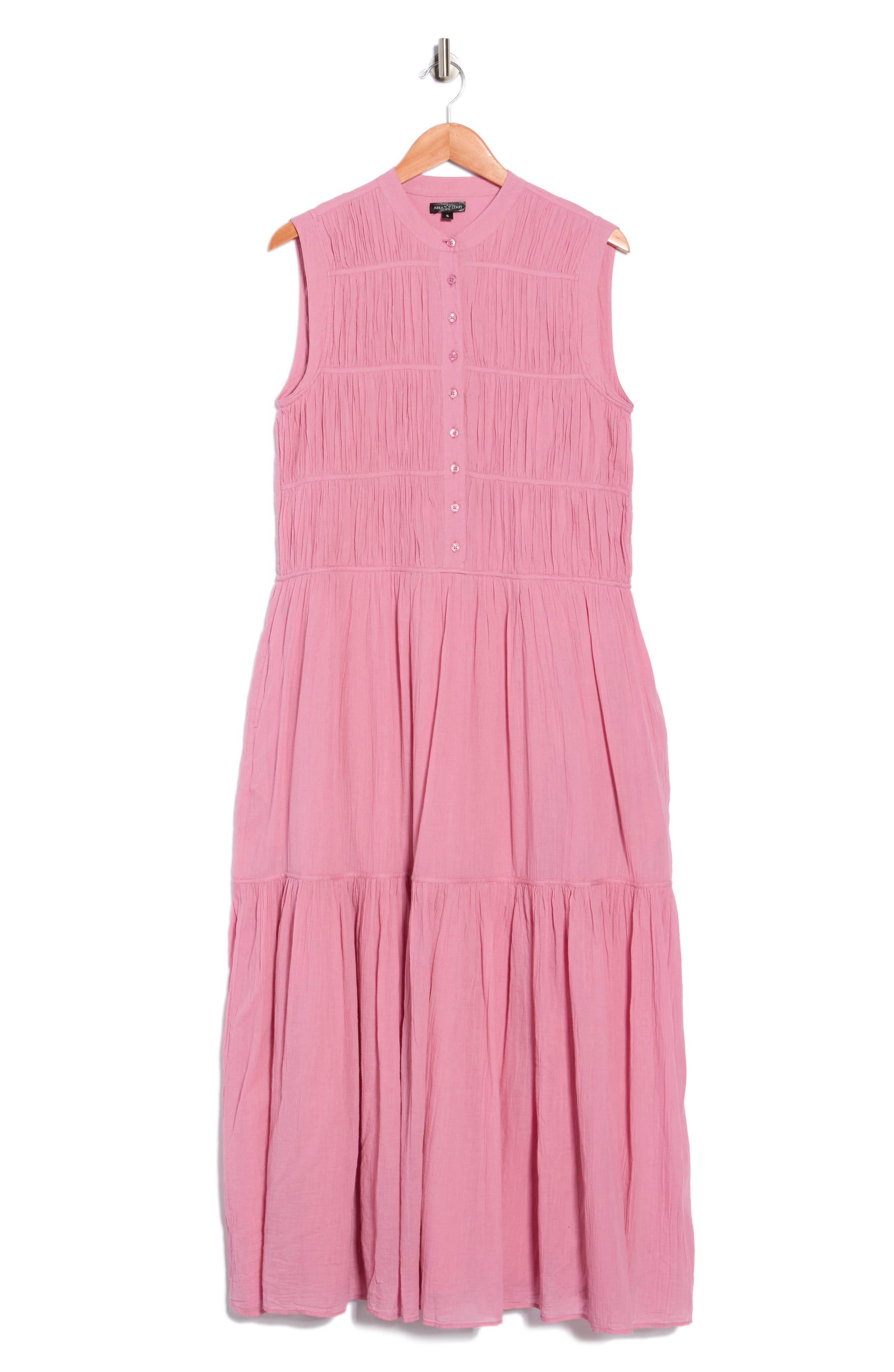 AREA STARS Pia Pintuck Cotton Maxi Dress