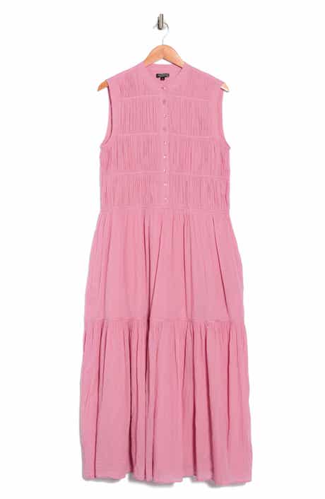 AREA STARS Pia Pintuck Cotton Maxi Dress
