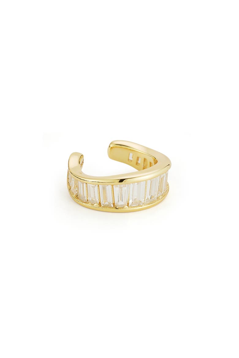 Cubic Zirconia Wavy Ear Cuff, Main, color, GOLD