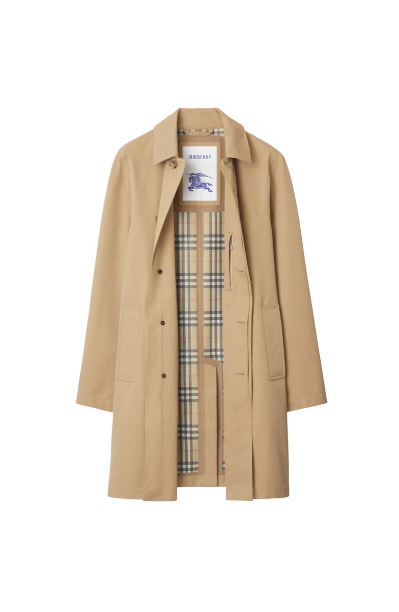 Burberry Mid-length Bonded Gabardine Car Coat, Alternate, color, Flax Beige