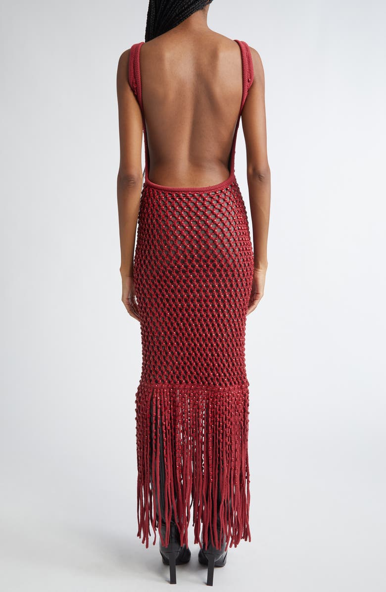 Diotima Gala Crystal Mesh Fringe Gown, Alternate, color,