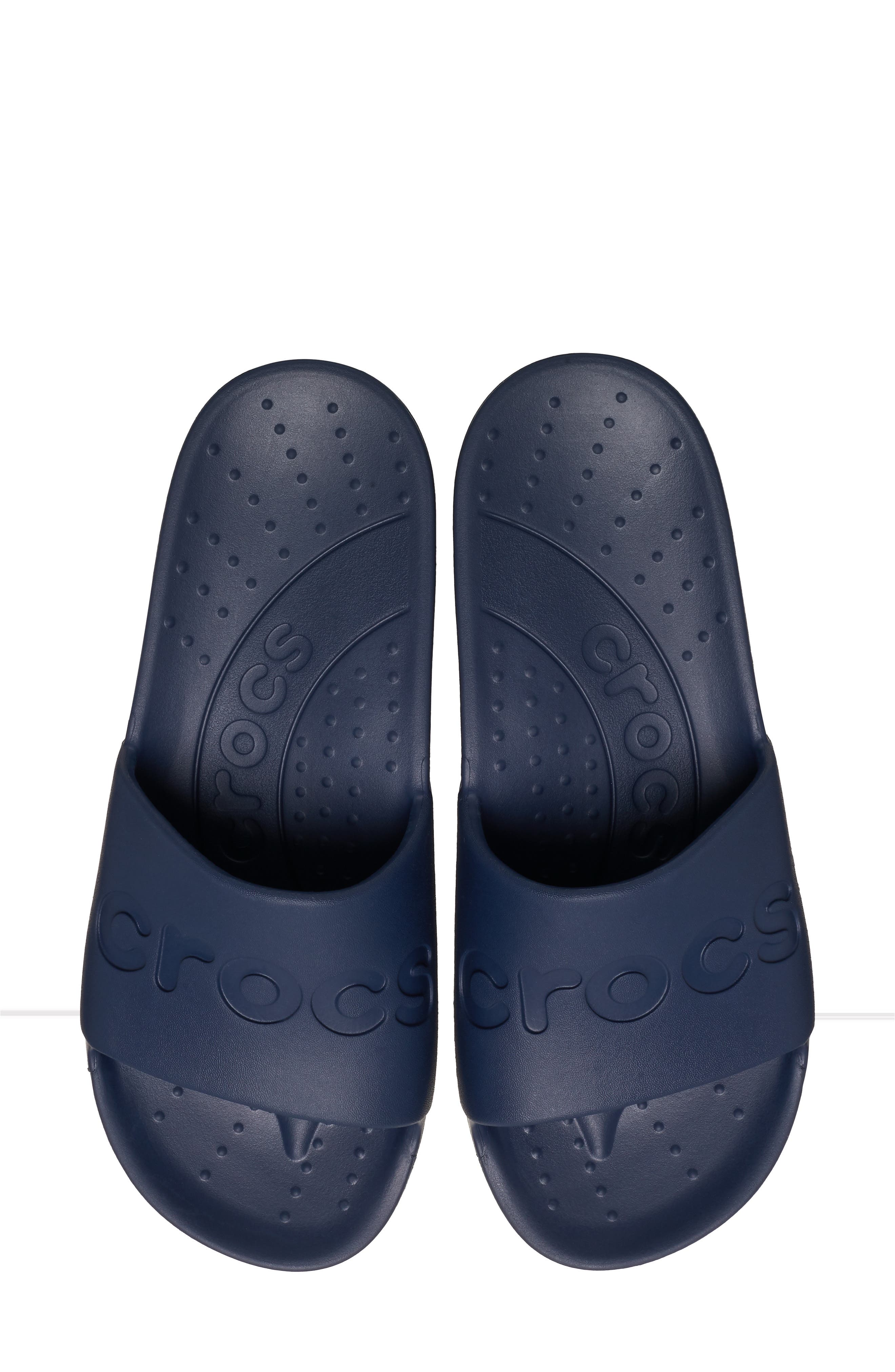 Gender Inclusive Logo Slide Sandal, Alternate, color, NAVY