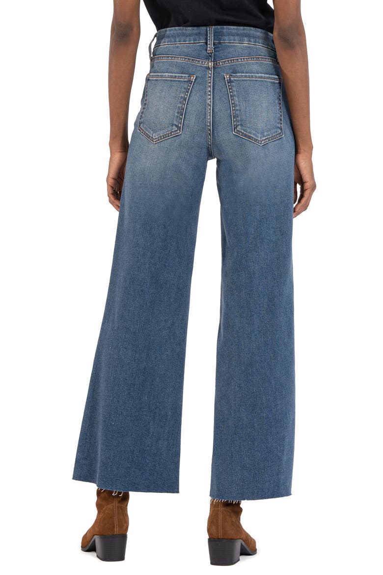 Meg Fab Ab High Waist Raw Hem Ankle Wide Leg Jeans, Alternate, color, MILESTONE