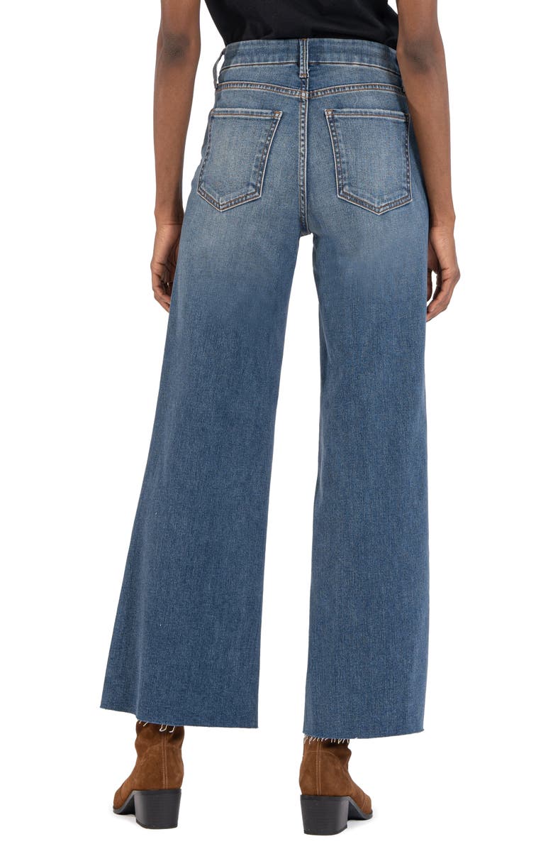 KUT from the Kloth Meg Fab Ab High Waist Raw Hem Ankle Wide Leg Jeans, Alternate, color, Milestone