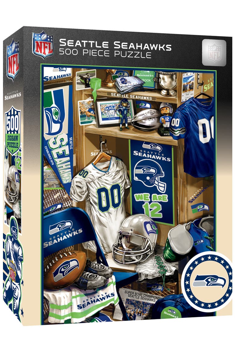 Seattle Seahawks Locker Room 500 Puzzle, Main, color, Multicolor
