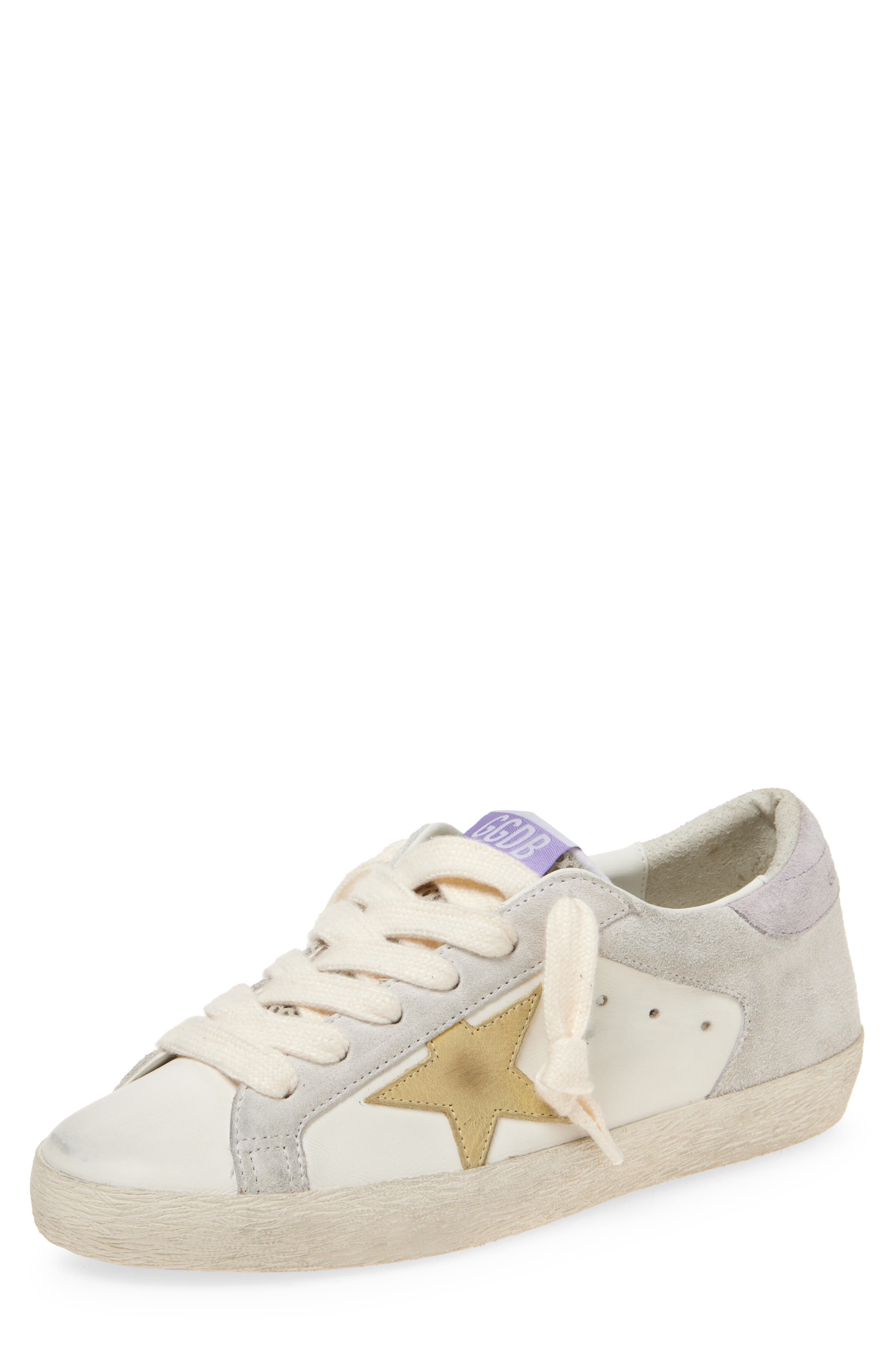 Golden Goose Super-Star Low Top Sneaker, Main, color, White/ Ice/ Yellow/ Liliac