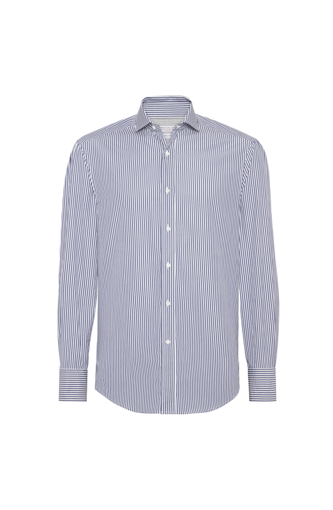 Striped poplin shirt