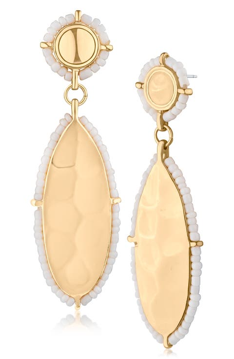 Beaded Trim Drop Earrings