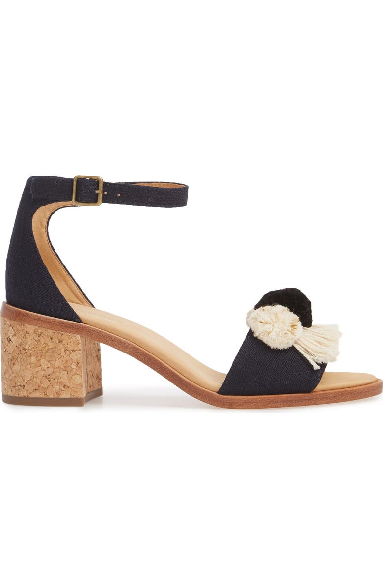 Soludos Capri Pom Pom Heel Sandal, Alternate, color,