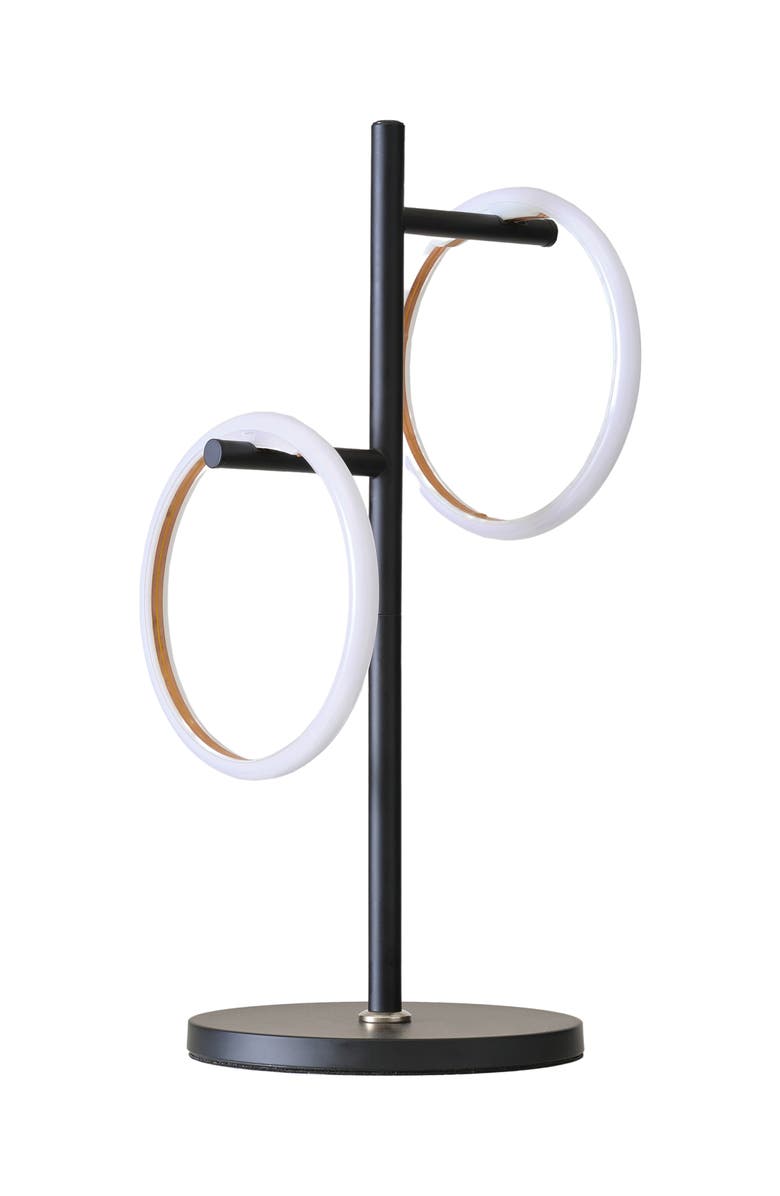 Brightech Saturn RGB 21" LED Color-Changing Modern Ring Table Lamp with Adjustable Heads and Built-In Dimmer, Main, color, Classic Black