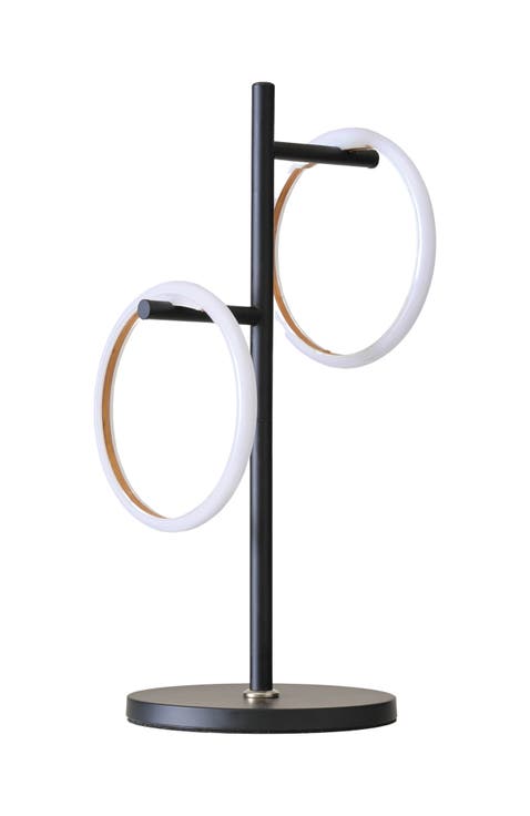 Saturn RGB 21" LED Color-Changing Modern Ring Table Lamp with Adjustable Heads and Built-In Dimmer