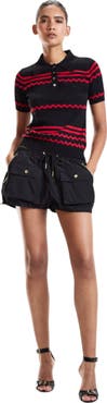 Cynthia Rowley Ziggy Cropped Knit Polo