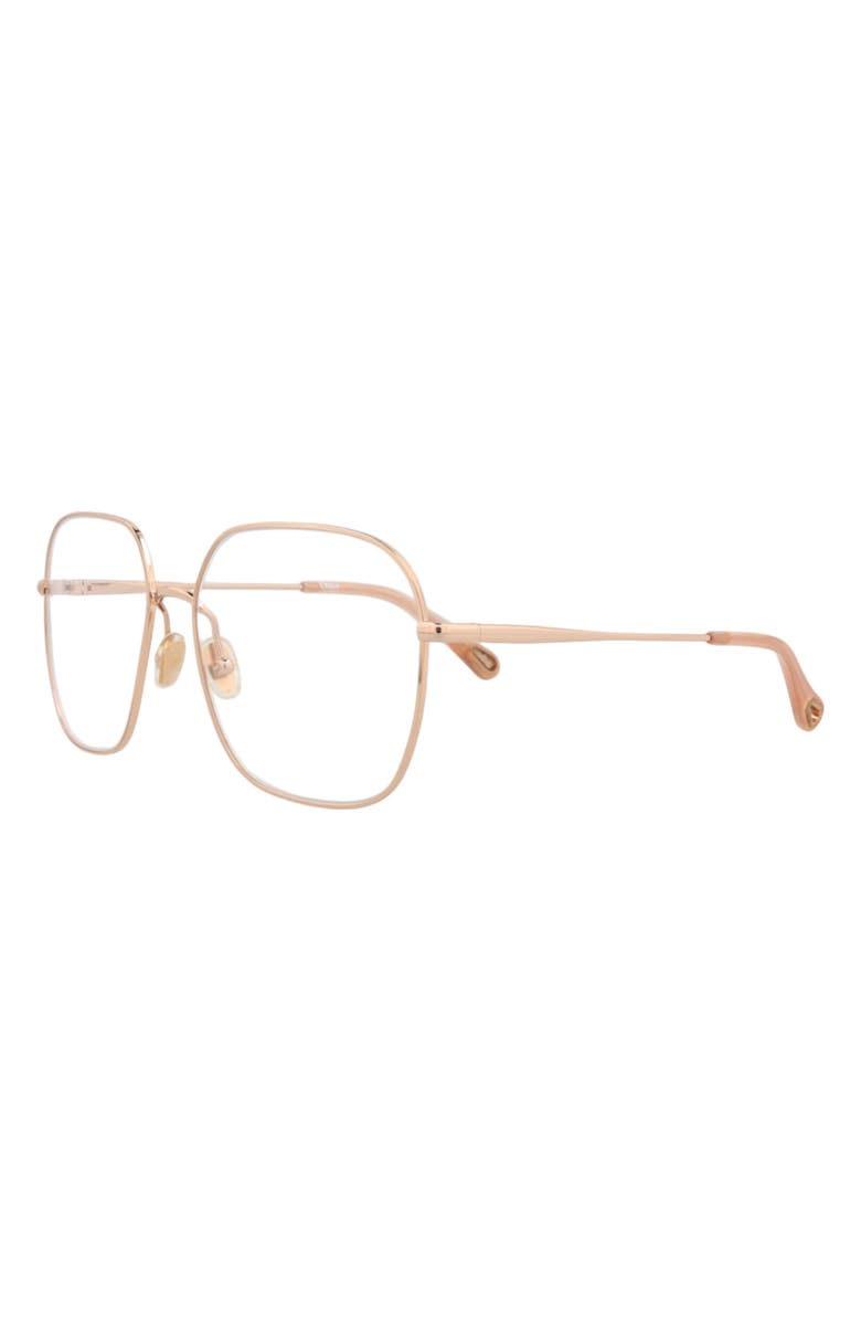 Chloé 59mm Square Optical Glasses, Alternate, color, Light Gold Transparent