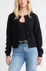 Treasure & Bond Patchwork Pointelle Cardigan