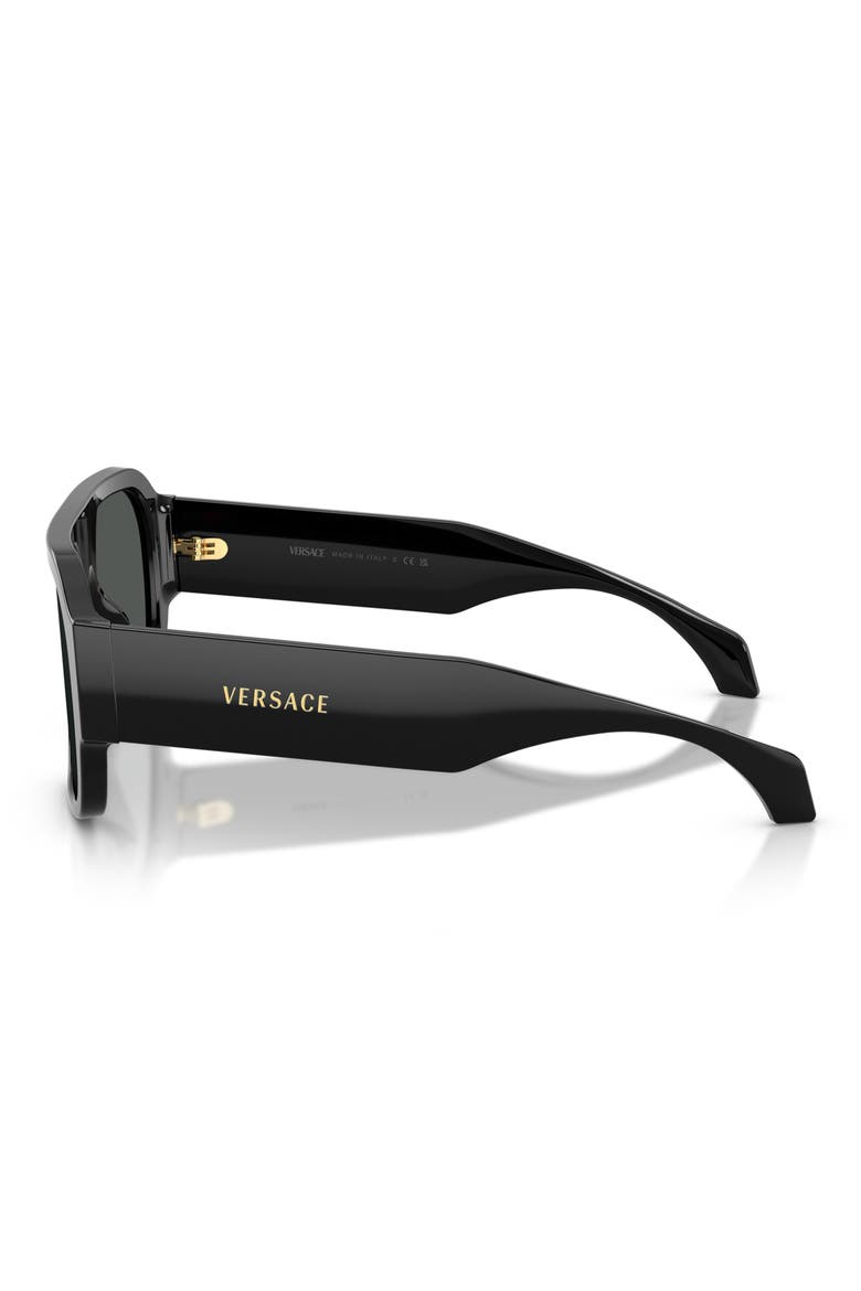 56mm Square Sunglasses, Alternate, color, BLACK / DARK GREY