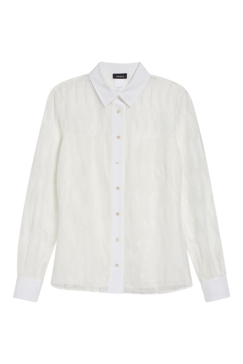 High Plains Tulle Jacquard Button-Up Shirt, Main, color, ECRU