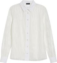 Akris High Plains Tulle Jacquard Button-Up Shirt