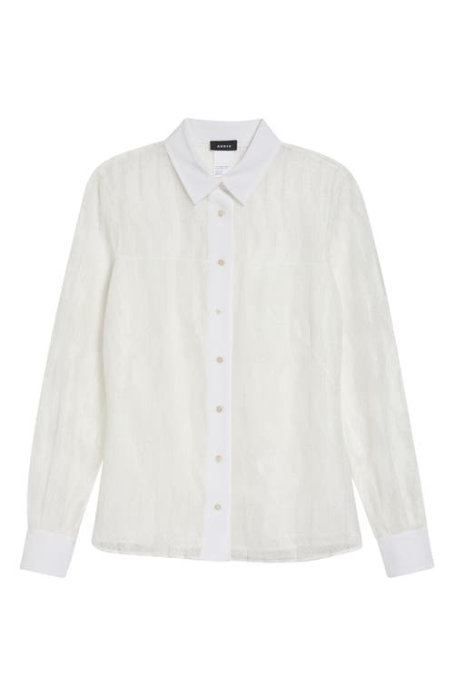Akris High Plains Tulle Jacquard Button-up Shirt In White