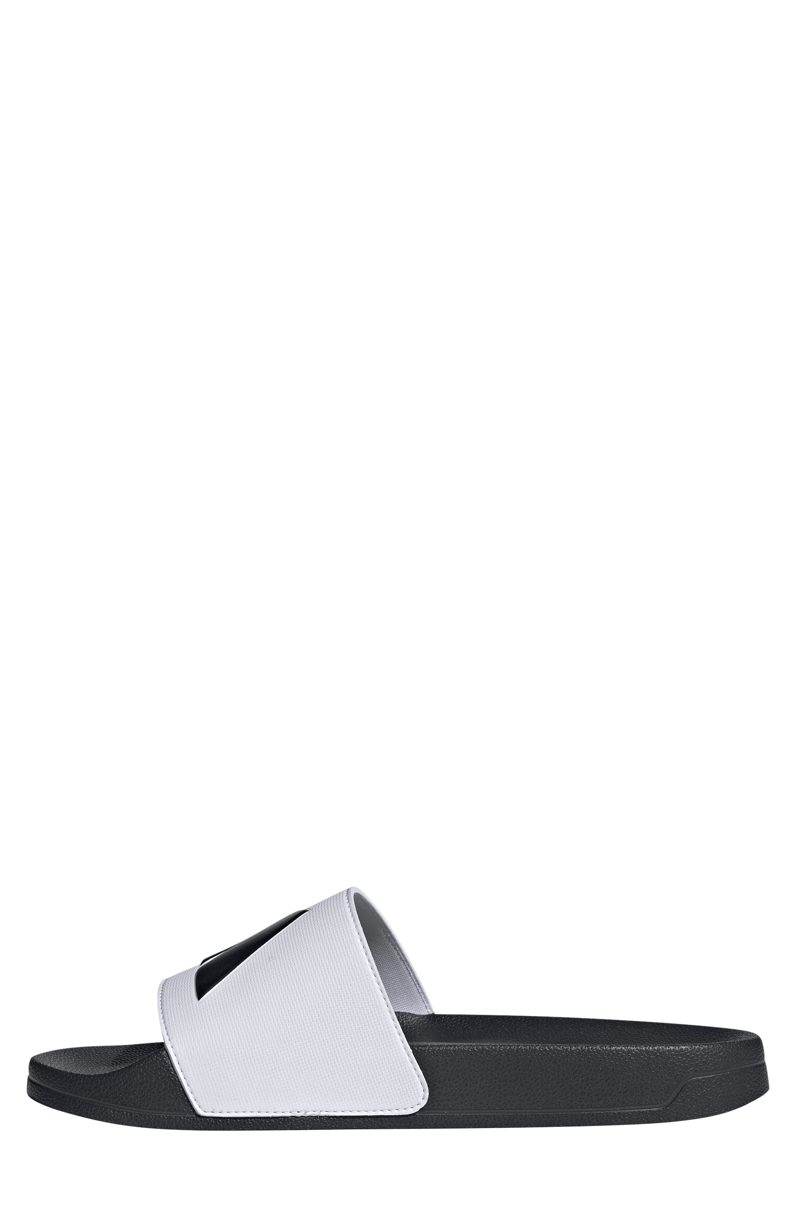 adidas Adilette Slide Sandal, Alternate, color, White/ Core Black/ Core Black
