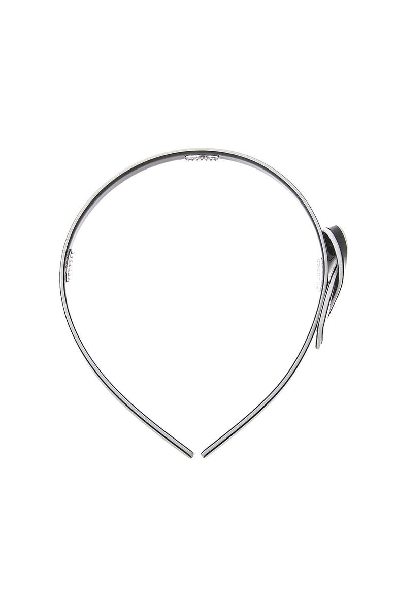 BY ADINA EDEN Two Tone Bow Ribbon Headband, Alternate, color, Black