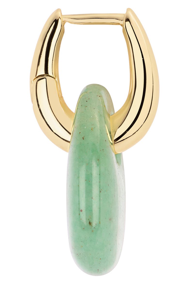 Lapis Teardrop Hoop Earrings, Alternate, color, GOLD