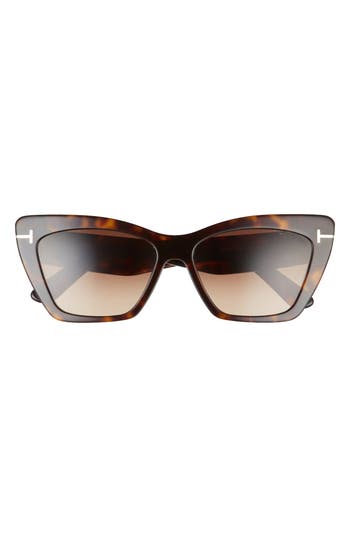 Tom Ford Wyatt 56mm Gradient Cat Eye Sunglasses