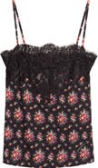 Dolce&Gabbana Lace Trim Floral Stretch Charmeuse Camisole